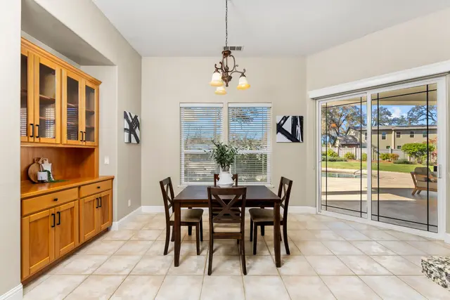 Breakfast nook with sliding doors to the patio